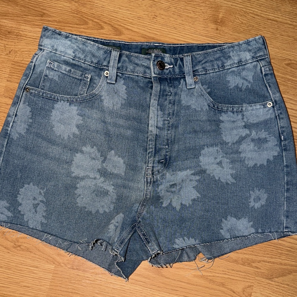 Wild Fable Blue Floral Jean Shorts
